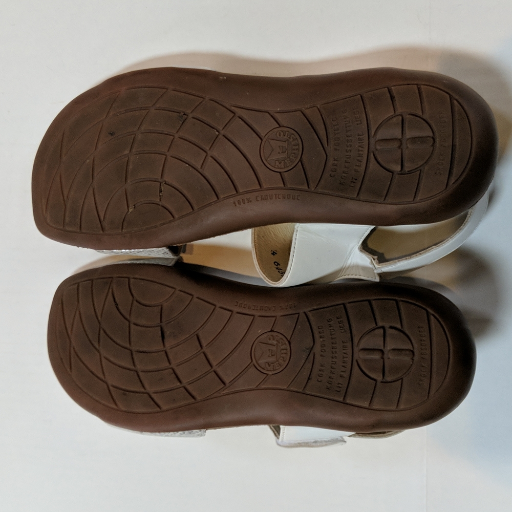 Mephisto, white and silver leather sandals. Sz 12 (Euro 42) - Picture 5 of 9